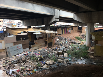 informal setting with trash